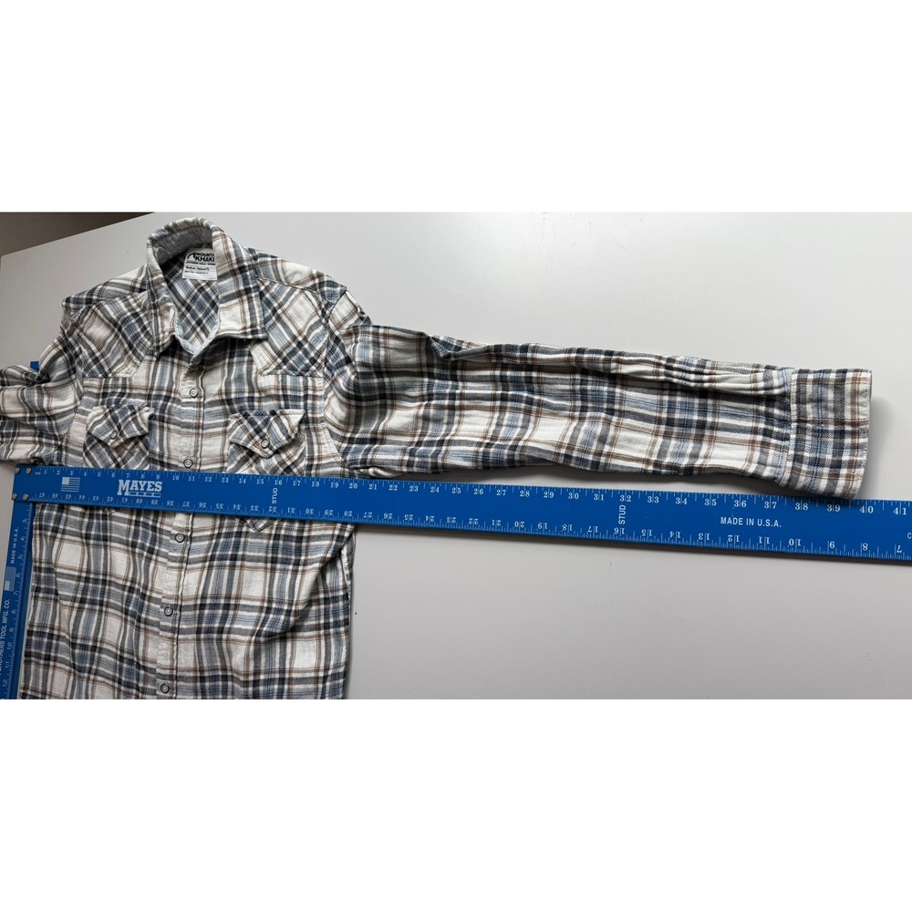 Mountain Khakis Mens Plaid Western Button Down Shirt Blue Brown Relaxed Fit M - Picture 10 of 11